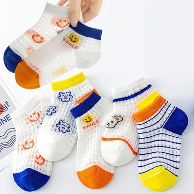 Set 5 Đôi Tất Lưới Thu Đông Cho Bé Trai Bé Gái 0-6 Tuổi Mẫu Chuột T79