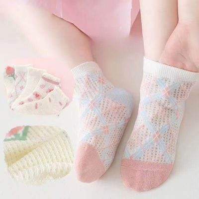 Set 5 Đôi Tất Lưới Thu Đông Cho Bé Gái 1-12 Tuổi Lưới Hoa T61