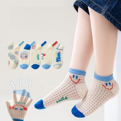 Set 5 Đôi Tất Lưới Thu Đông Cho Bé Trai Bé Gái 0-6 Tuổi Mẫu Chuột T79