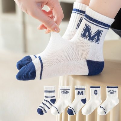 Set 5 Đôi Tất Lưới Cao Cổ Cho Bé Thu Đông 1-12 Tuổi Power CM T62