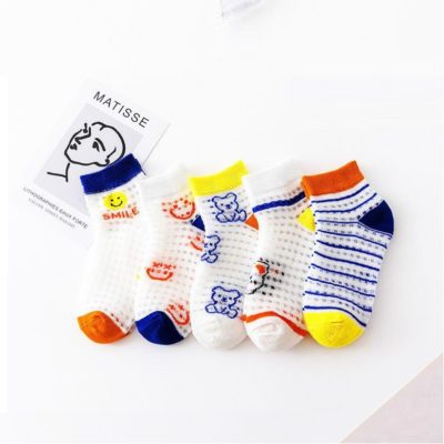 Set 5 Đôi Tất Lưới Thu Đông Cho Bé Trai Bé Gái 0-6 Tuổi Mẫu Chuột T79