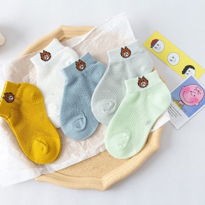 Set 5 Đôi Tất Lưới Thu Đông Cho Bé 0-6 Tuổi Mẫu Tất Lưới Gấu T91