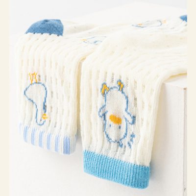 Set 5 Đôi Tất Lưới Thu Đông Cao Cổ Cho Bé Trai Bé Gái 1-12 Tuổi Mẫu Vịt Xanh T89