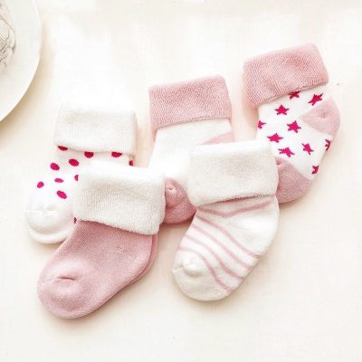 Set 5 Đôi Tất Len Xù Thu Đông Cho Bé Siêu Ấm 0-3 Tuổi T70