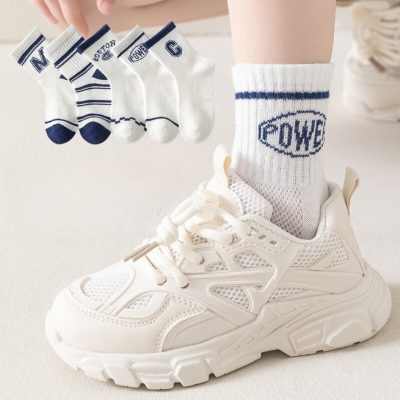 Set 5 Đôi Tất Lưới Cao Cổ Cho Bé Thu Đông 1-12 Tuổi Power CM T62