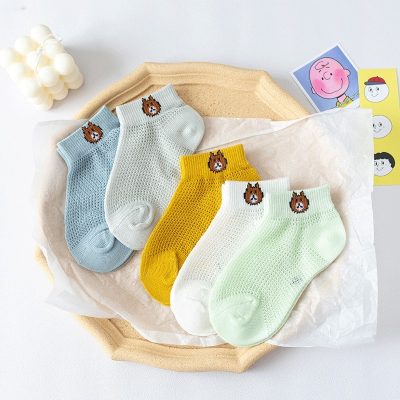 Set 5 Đôi Tất Lưới Thu Đông Cho Bé 0-6 Tuổi Mẫu Tất Lưới Gấu T91