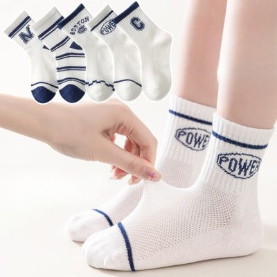 Set 5 Đôi Tất Lưới Cao Cổ Cho Bé Thu Đông 1-12 Tuổi Power CM T62