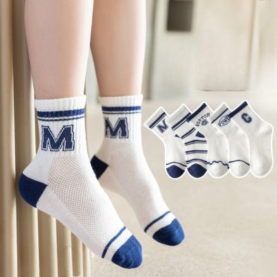 Set 5 Đôi Tất Lưới Cao Cổ Cho Bé Thu Đông 1-12 Tuổi Power CM T62