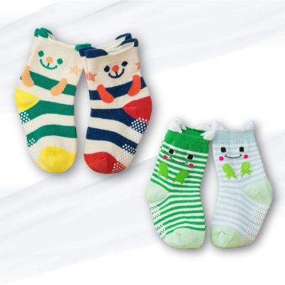 Set 2 Đôi Tất Thu Đông Hàn Quốc Cho Bé 0-3 Tuổi Mẫu Động Vật Smile T77