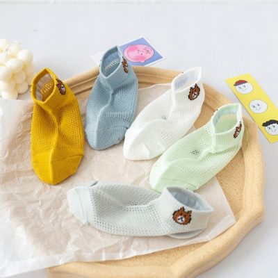 Set 5 Đôi Tất Lưới Thu Đông Cho Bé 0-6 Tuổi Mẫu Tất Lưới Gấu T91
