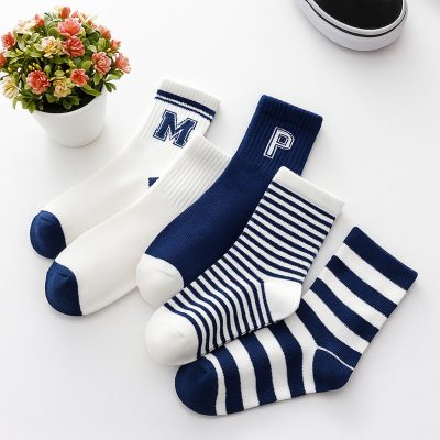 Set 5 Đôi Tất Thu Đông Cao Cổ Cho Bé 0 - 12 Tuổi Mẫu Chữ MP T78