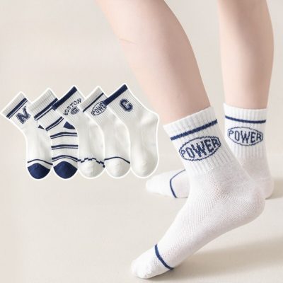 Set 5 Đôi Tất Lưới Cao Cổ Cho Bé Thu Đông 1-12 Tuổi Power CM T62
