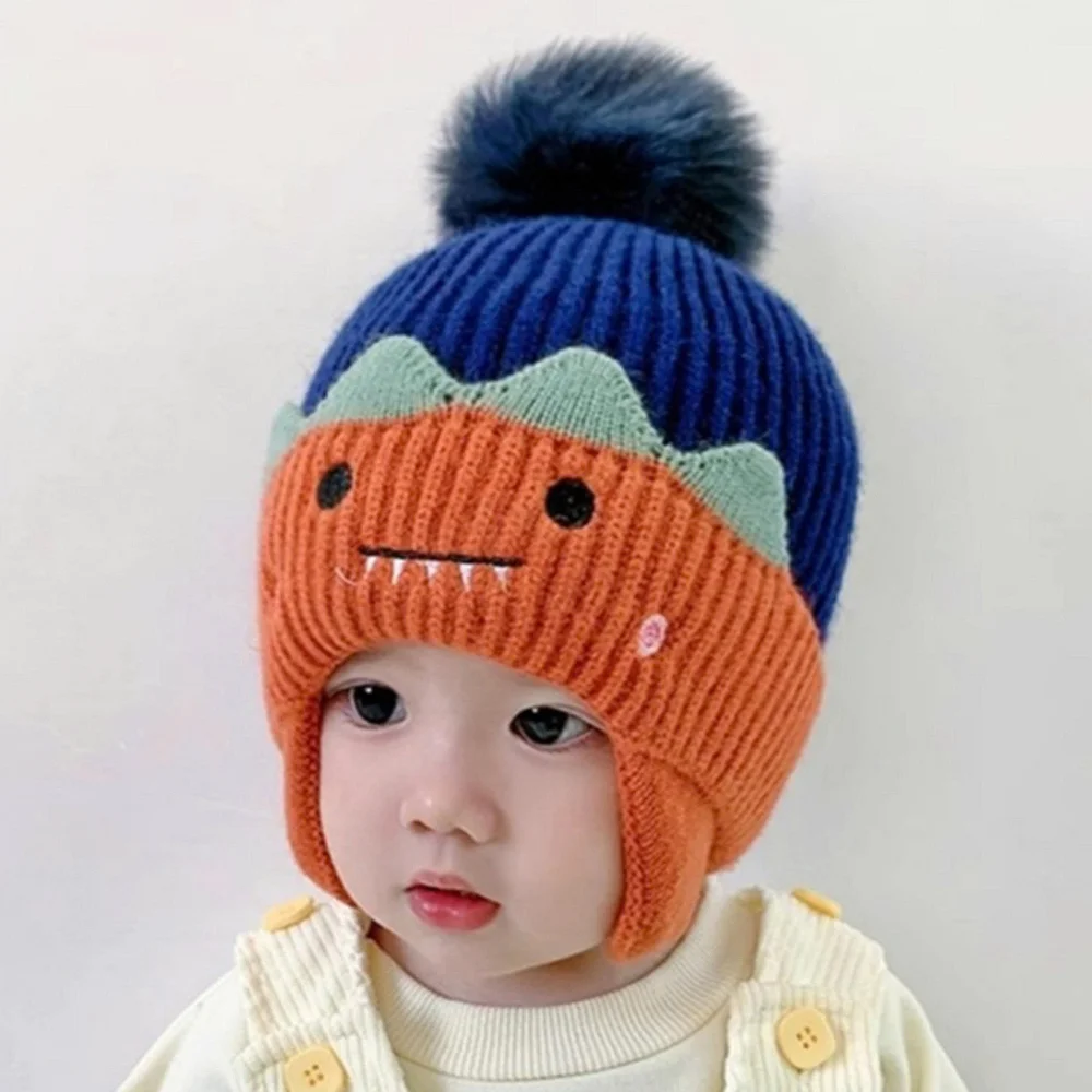 Mũ Len Cho Bé Trai Bé Gái 6-30 Tháng 1 Quả Bông Xù M58 - Ảnh 3