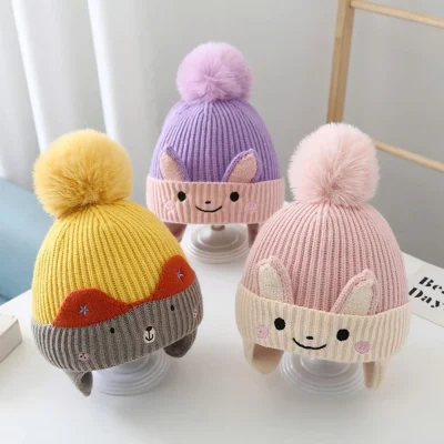 Mũ Len Cho Bé Trai Bé Gái 6-30 Tháng 1 Quả Bông Xù M58 - Ảnh 9