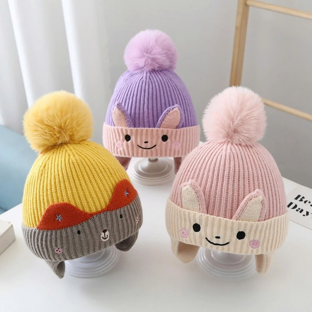 Mũ Len Cho Bé Trai Bé Gái 6-30 Tháng 1 Quả Bông Xù M58 - Ảnh 9