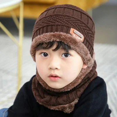 Mũ Len Cho Bé Kèm Khăn Quàng Cổ 7-15 Tuổi Mẫu Trơn M37 - Ảnh 5