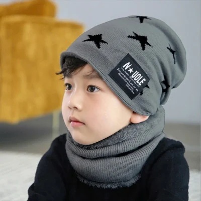 Mũ Len Cho Bé Kèm Khăn Quàng Cổ 7-15 Tuổi Mẫu Ngôi Sao M24 - Ảnh 3