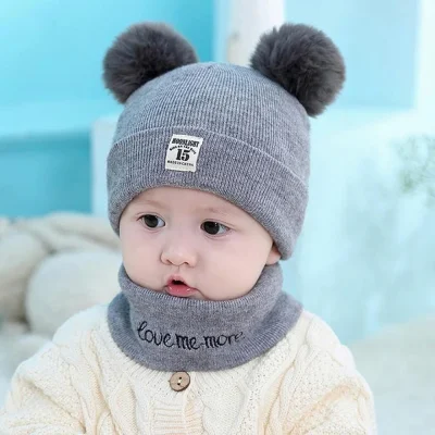 Mũ Len Kèm Khăn Quàng Cổ Cho Bé 6-36 Tháng M14 - Ảnh 2