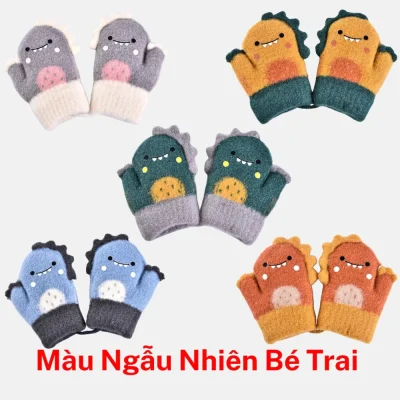 Bao Tay Len Cho Bé Mùa Đông 1-3 Tuổi Khủng Long GB15