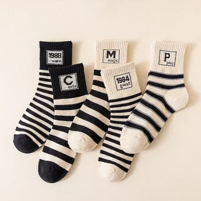 Set 5 Đôi Tất Cao Cổ Thu Đông Cho Bé Trai Bé Gái 1-12 Tuổi Chữ Số Plant T42 - Ảnh 10