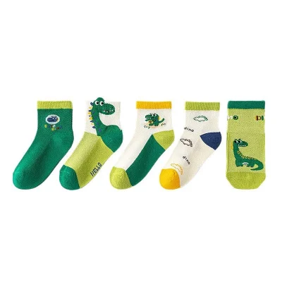 Set 5 Đôi Tất Lưới Cho Bé Trai Bé Gái 1-12 Tuổi Mẫu Khủng Long T24 - Ảnh 8