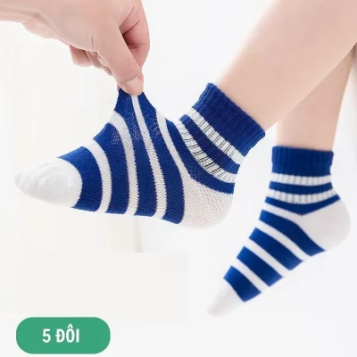 Set 5 Đôi Tất Cho Bé Trai Bé Gái 1- 12 Tuổi Thoáng Khí Họa Tiết Gấu Cute T26 - Ảnh 8
