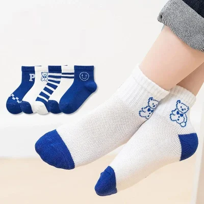 Set 5 Đôi Tất Cho Bé Trai Bé Gái 1- 12 Tuổi Thoáng Khí Họa Tiết Gấu Cute T26 - Ảnh 9