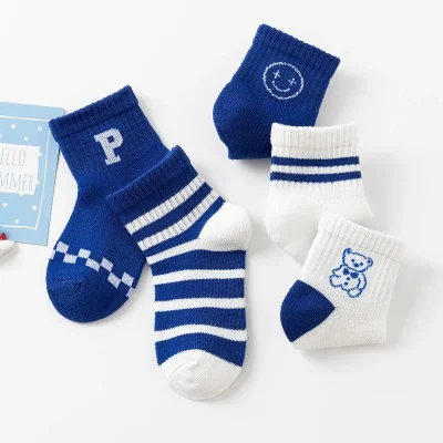 Set 5 Đôi Tất Cho Bé Trai Bé Gái 1- 12 Tuổi Thoáng Khí Họa Tiết Gấu Cute T26 - Ảnh 4