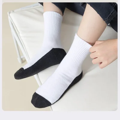 Set 5 Đôi Tất Thu Đông Cho Bé 1 - 12 Tuổi Mẫu Hai Màu Sáng Tối T28 - Ảnh 2
