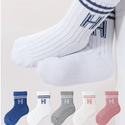 Set 5 Đôi Tất Thu Đông Cho Bé Trai Bé Gái 0-5 Tuổi Mẫu Chữ H T23 - Ảnh 2