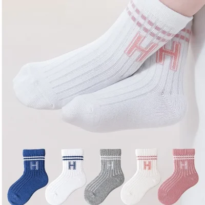 Set 5 Đôi Tất Thu Đông Cho Bé Trai Bé Gái 0-5 Tuổi Mẫu Chữ H T23 - Ảnh 6
