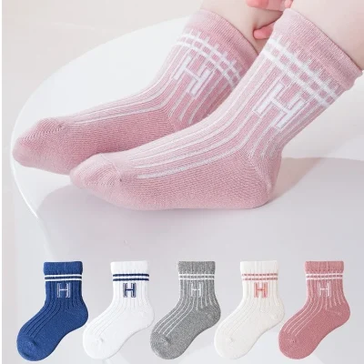 Set 5 Đôi Tất Thu Đông Cho Bé Trai Bé Gái 0-5 Tuổi Mẫu Chữ H T23 - Ảnh 4