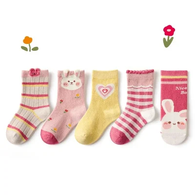 Set 5 Đôi Tất Thu Đông Cho Bé Trai Bé Gái Từ 1 - 12 Tuổi Mẫu Nhiều Hình T69 - Ảnh 4