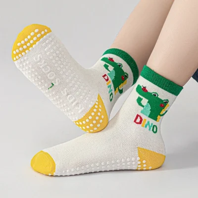 Set 5 Đôi Tất Thu Đông Chống Trượt Cho Bé 1-12 Tuổi Mẫu Dino T18 - Ảnh 9
