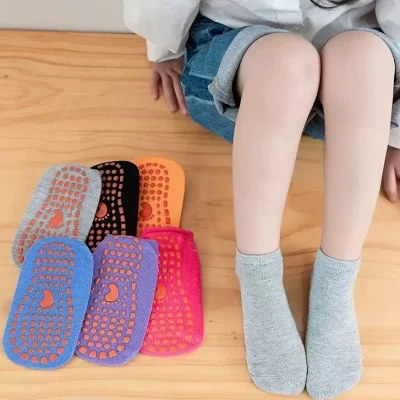 Set 5 Tất Chống Trượt Cho Bé Trai Bé Gái 1-12 Tuổi Cổ Ngắn Nhiều Màu T20 - Ảnh 2