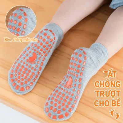 Set 5 Tất Chống Trượt Cho Bé Trai Bé Gái 1-12 Tuổi Cổ Ngắn Nhiều Màu T20 - Ảnh 7