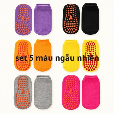 Set 5 Tất Chống Trượt Cho Bé Trai Bé Gái 1-12 Tuổi Cổ Ngắn Nhiều Màu T20 - Ảnh 10