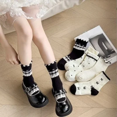 Set 5 Đôi Tất Cao Cổ Thu Đông Cho Bé Gái 1-12 Tuổi Mẫu Nơ T65 - Ảnh 9